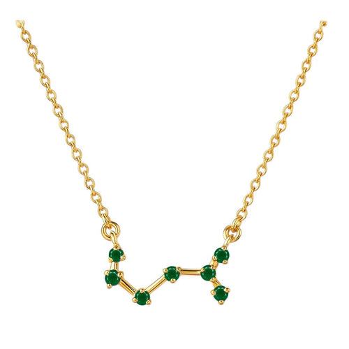 18K Gold Over Brass Round Cut Gemstones Necklace Jewelry EN-1039