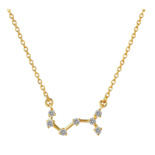 18K Gold Over Brass Round Cut Gemstones Necklace Jewelry EN-1039
