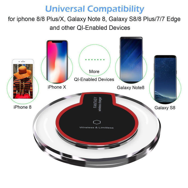 New Wireless Charging Dock Charger Crystal Round Charging Pad With