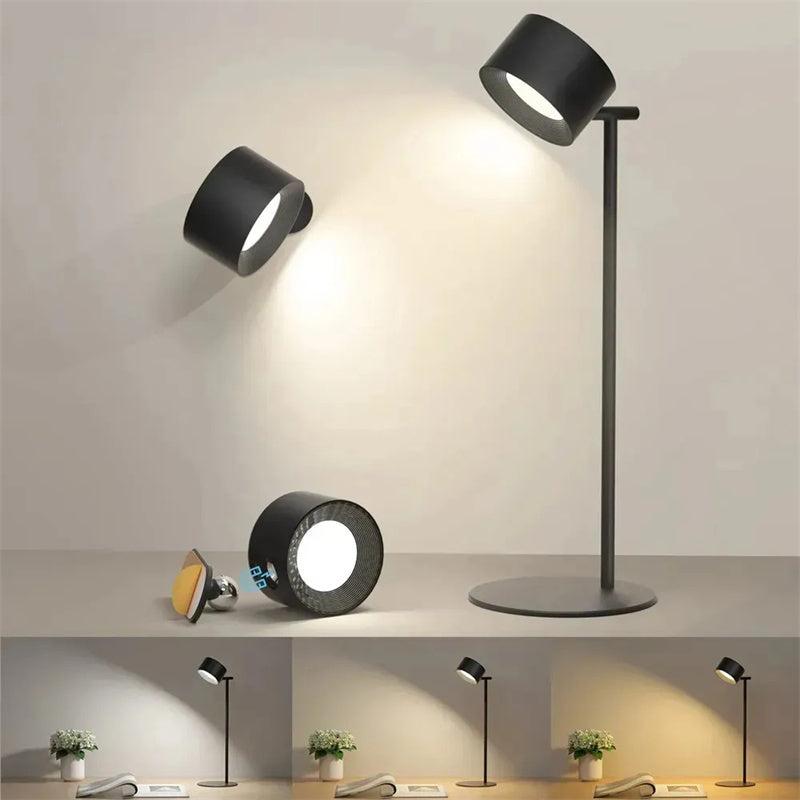 Magnetic Touchable LED USB Rechargeable Table Lamp 360 Rotate Cordless