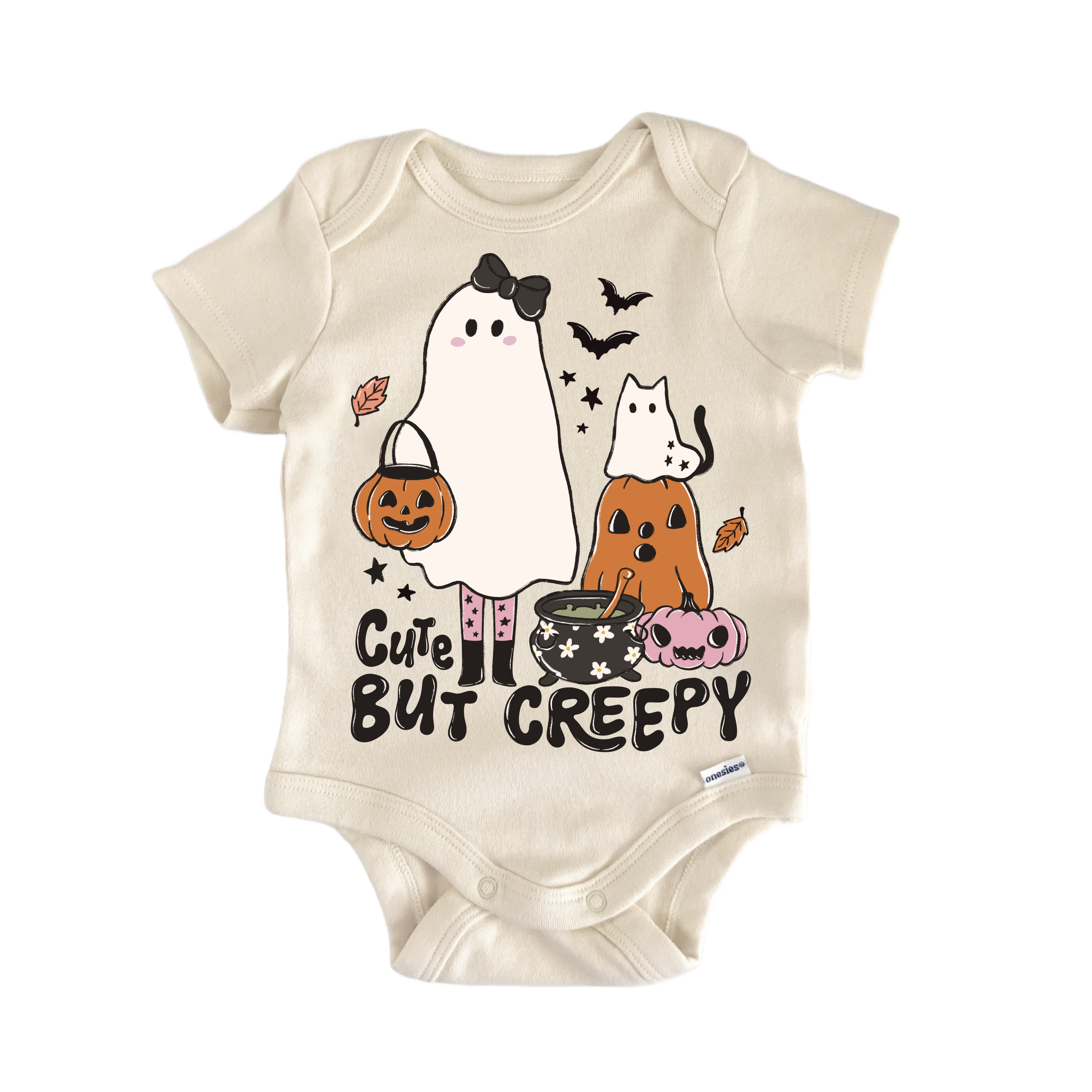 Creepy Ghost Cat Halloween - Baby Bodysuit