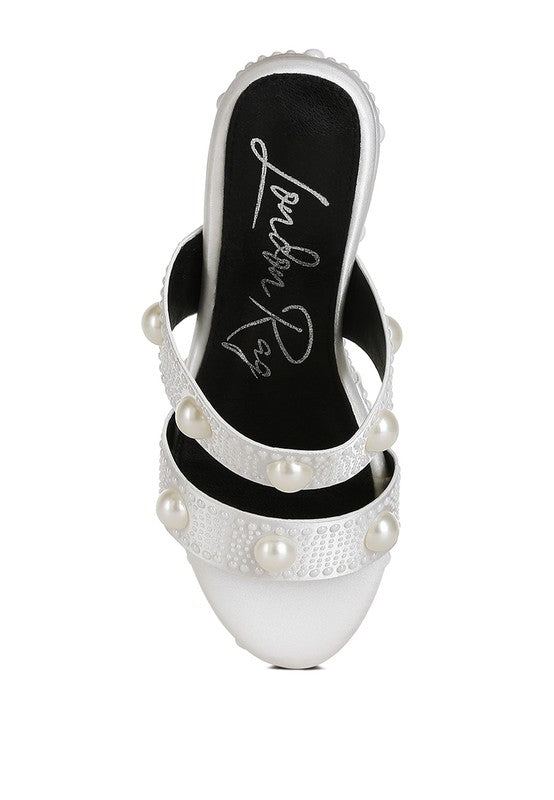 Django Pearl Embellished Wedge Sandals