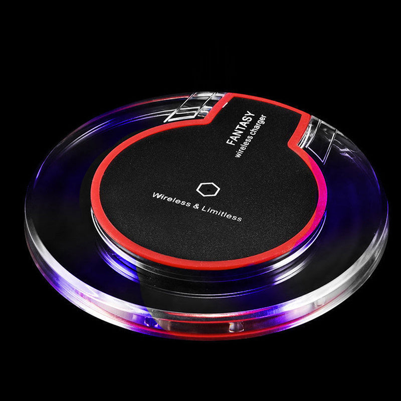 New Wireless Charging Dock Charger Crystal Round Charging Pad With