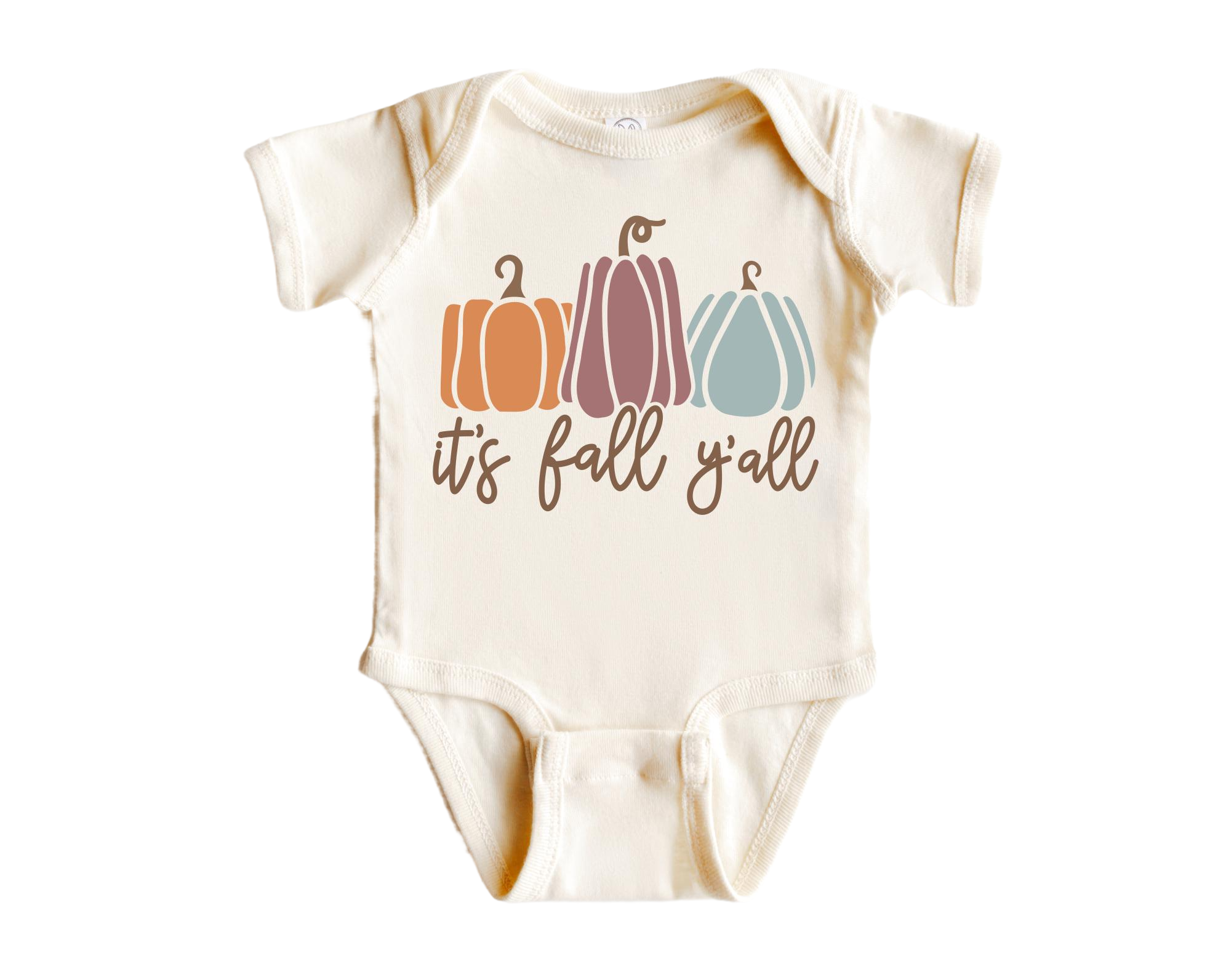 Its Fall Yall Pumpkin - Baby Boy Girl Clothes Infant Bodysuit Funny Cu