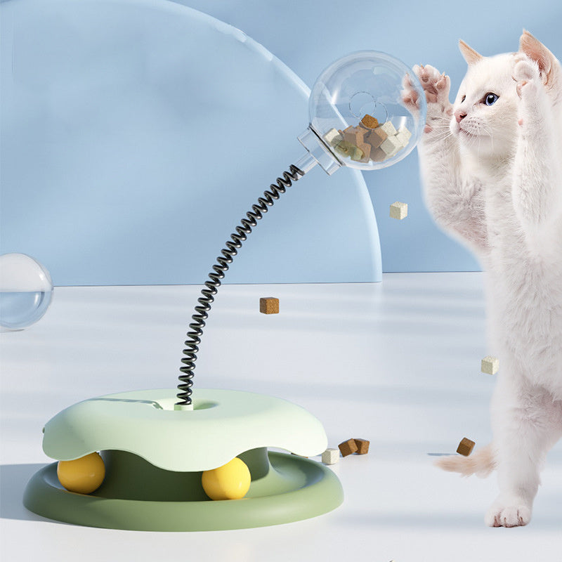 Cat Leakage Food 2 In 1 Toys Turntable Ball Toys Kitten Funny Cat